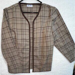 Blair Womens Medium Plaid Open-Front Lightweight Jacket w Pockets